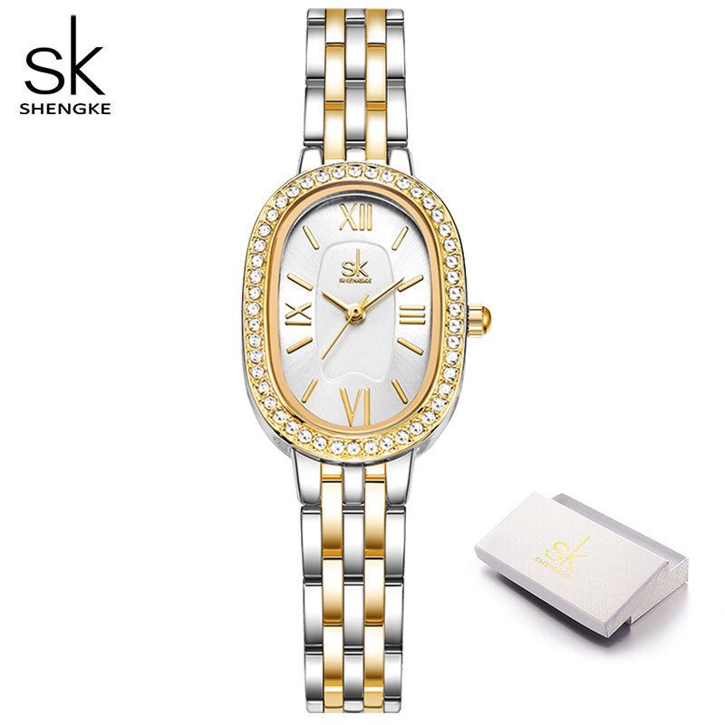 Watches Top Luxury Diamond Women's Quartz Wristwatches SK Brand Best Gifts Clock