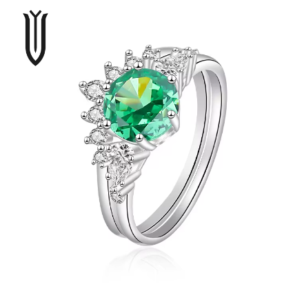 High Jewelry Ice Flower  Women's Sterling Silver Proposal Wedding Fashion Ring wholesale