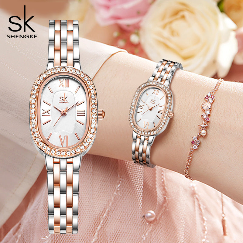 Watches Top Luxury Diamond Women's Quartz Wristwatches SK Brand Best Gifts Clock