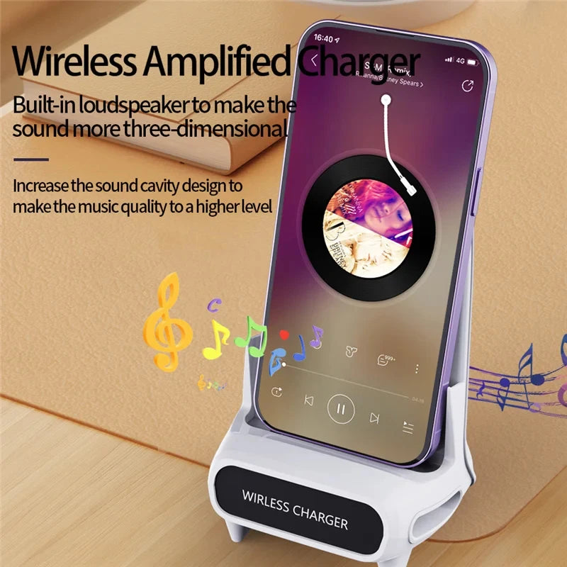 Wireless Charger Stand Pad Desktop Mobile Phone Holder Bracket 15W Fast Charging Station Dock Mount for iPhone Samsung Xiaomi LG