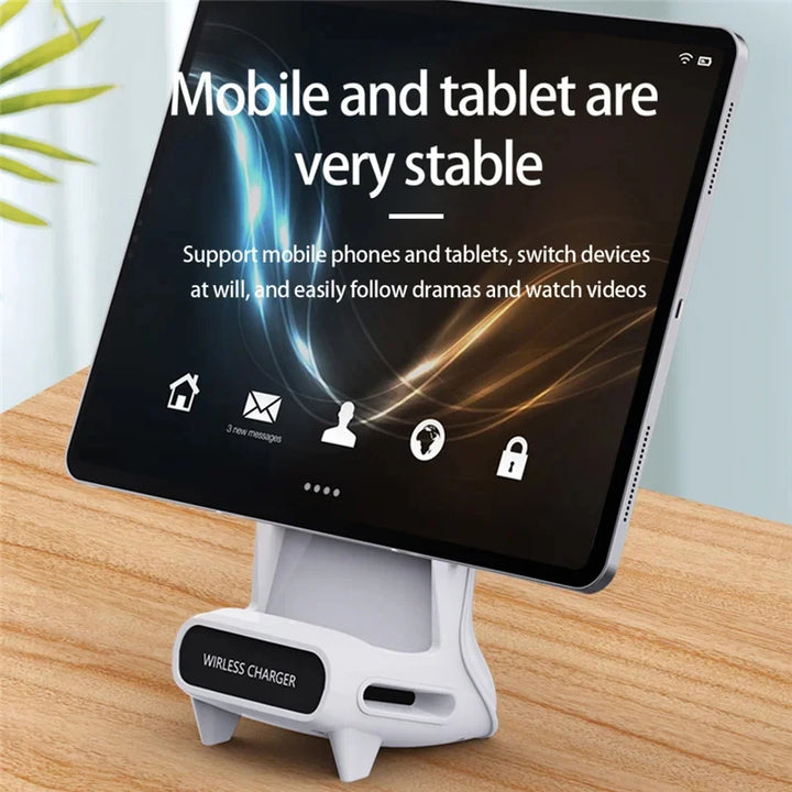 Wireless Charger Stand Pad Desktop Mobile Phone Holder Bracket 15W Fast Charging Station Dock Mount for iPhone Samsung Xiaomi LG