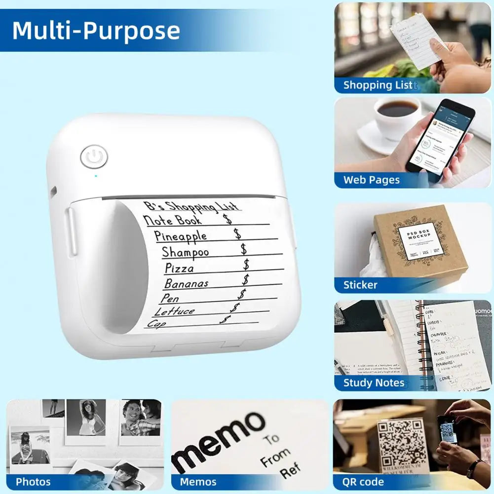 Space saving Practical Size Mini Printing Machine Bluetooth compatible Connection for Journaling