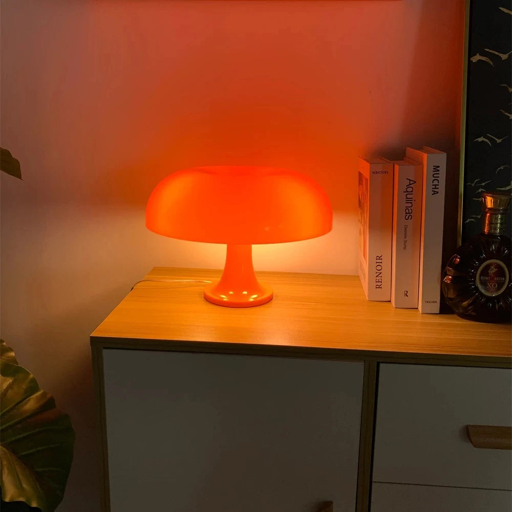 Orange Danish Mushroom Table Lamp Ornament Light for BedRoom