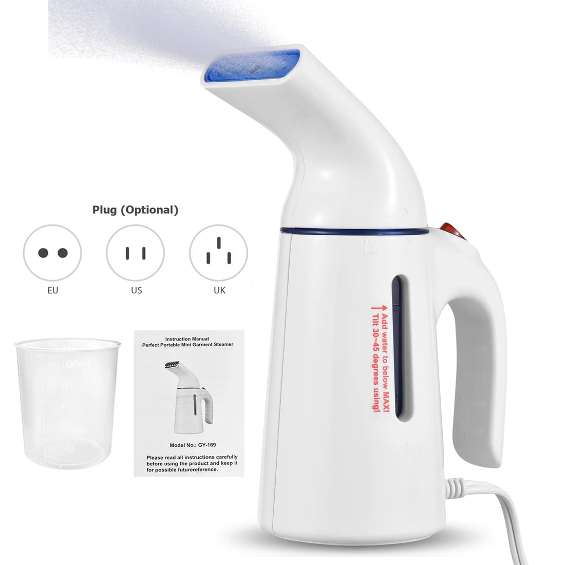 Portable Handheld Garment Steamer 120ml Capacity 700W Auto Shut-Off Steamer