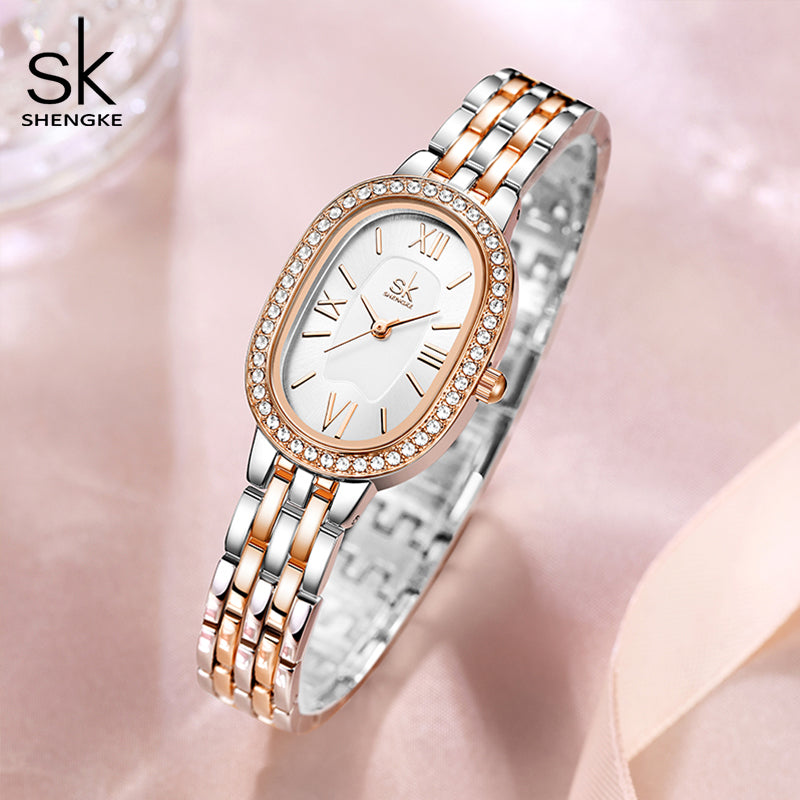 Watches Top Luxury Diamond Women's Quartz Wristwatches SK Brand Best Gifts Clock